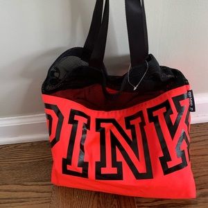 NWOT PINK VS neon mesh tote